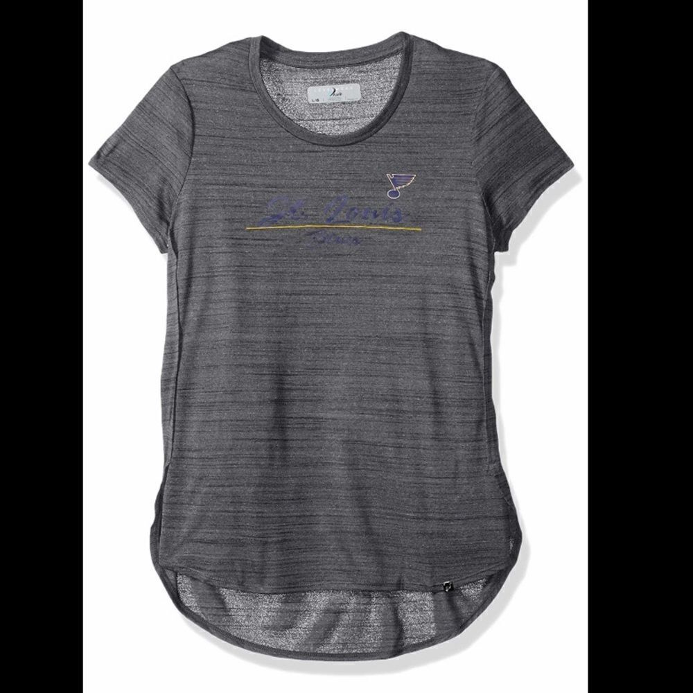 NWT New LEVELWEAR St Louis Blues Logo Gray Hockey Tee Shirt M